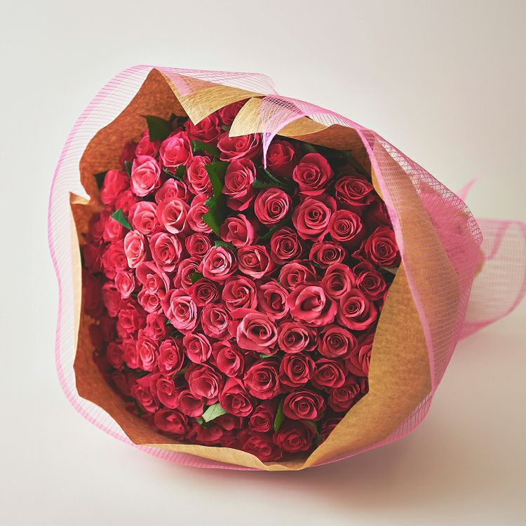 バラの花束 産地厳選 ピンク系薔薇31～108本（本数をお選びください 