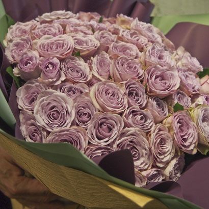 サヴォンローズ 花束 M（70本) エレガントパープル 薔薇 バラ ダブル