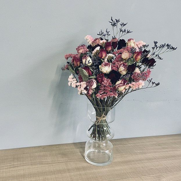 ドライフラワーの花束ドライブーケ ピンクMIXローズブーケ | リンク