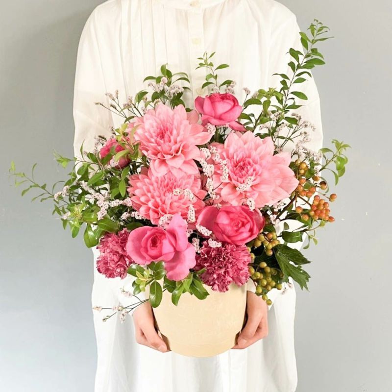 スプリングセレクト｜春待ちフラワーアレンジ ピンクローズの優しい春色フラワー スプリングセレクト｜春待ちフラワーアレンジ ピンクローズの優しい